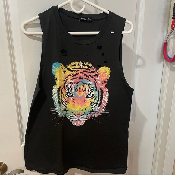 Tiger print muscle tank - Picture 3 of 7